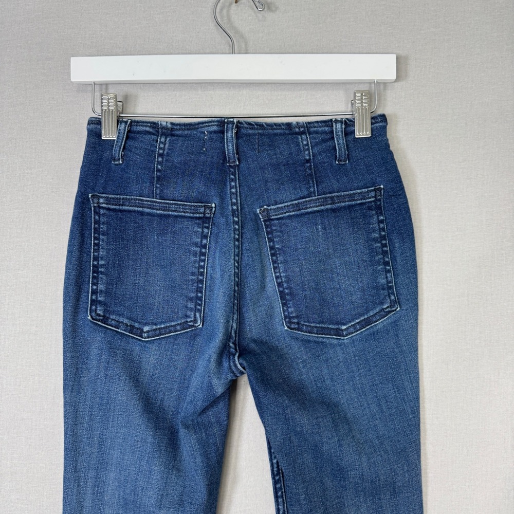 Free People We The Free Flare Jeans Womens 25 Blue Side Slit Denim Pants Boho - Picture 6 of 13
